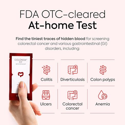 COLONOX FIT - at Home Colon Screening FIT Test - 3 Pack, Clinical Grade Fecal Occult Blood Test in Saudi Arabia