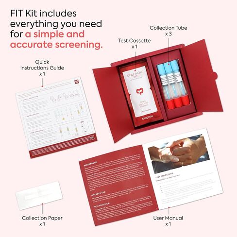 COLONOX FIT - at Home Colon Screening FIT Test - 3 Pack, Clinical Grade Fecal Occult Blood Test in Saudi Arabia
