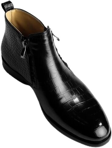 Mens Chelsea Boots Leather Dress Boots for Men Slip-on Zipper boots in Saudi Arabia
