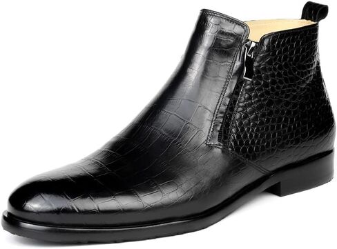 Mens Chelsea Boots Leather Dress Boots for Men Slip-on Zipper boots in Saudi Arabia
