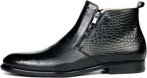 Mens Chelsea Boots Leather Dress Boots for Men Slip-on Zipper boots in Saudi Arabia