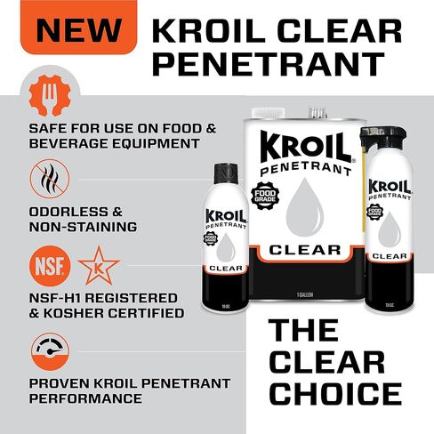 زيت كرويل الشفاف المخترق للطعام (علبة زيت - 1 جالون - مفردة) | عديم الرائحة وغير ملوث للصدأ الصناعي | مسجل لدى NSF-H1، ومعتمد للشريعة اليهودية (CKL011) in Kuwait