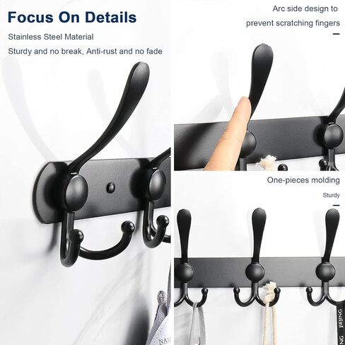 NearMoon Coat Rack Wall Mounted-2 Pack, Heavy Duty Bath Towel Hooks Stainless Steel Robe Hooks Holder, Metal Coat Hook for Towel Coat Hat Key Bathroom Bedroom Hotel Entryway (2 Hooks, Bronze) in Saudi Arabia