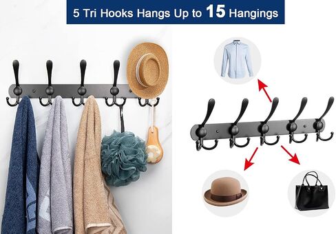 NearMoon Coat Rack Wall Mounted-2 Pack, Heavy Duty Bath Towel Hooks Stainless Steel Robe Hooks Holder, Metal Coat Hook for Towel Coat Hat Key Bathroom Bedroom Hotel Entryway (2 Hooks, Bronze) in Saudi Arabia