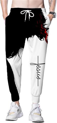 Mens Joggers Sweatpants 3D Print Pants Novelty Graphic Trousers Casual Athletic Sports Joggers with Pockets in Saudi Arabia