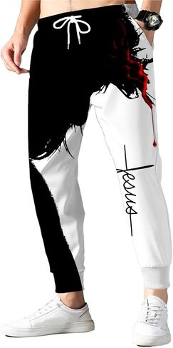 Mens Joggers Sweatpants 3D Print Pants Novelty Graphic Trousers Casual Athletic Sports Joggers with Pockets in Saudi Arabia