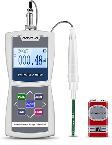 جهاز قياس غاوس رقمي محمول باليد 0-2400mT مع مسبار معدني عالي الدقة لاختبار المجال المغناطيسي للسطح تسجيل تلقائي/يدوي للبيانات يتمتع بدقة وظيفة N/S ±5% in Kuwait