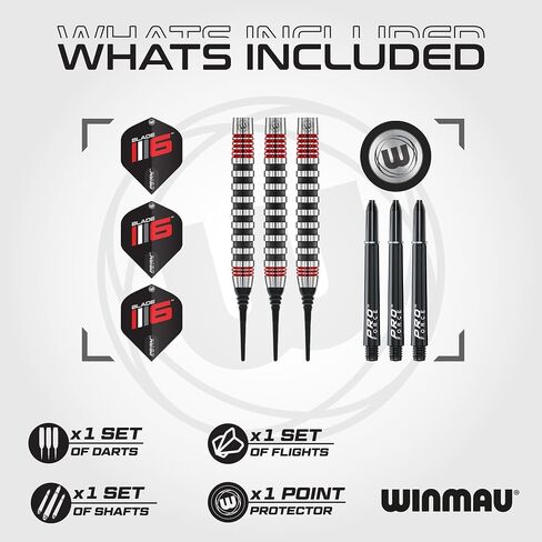 Winmau Darts Advance 500 Series Professional Tungsten Softip Darts Set with Flights and Shafts (Stems) in Saudi Arabia