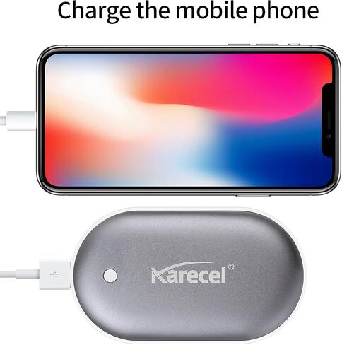 karecel قابلة للشحن تدفئة اليد 2 حزمة، 10400 مللي أمبير الحرارة على الوجهين الكهربائية تدفئة اليد قوة البنك المحمولة سخان الأيدي تدفئة اليد، الشحن السريع، هدايا الرجال التقنية لعيد الميلاد، الغولف، الصيد in Saudi Arabia