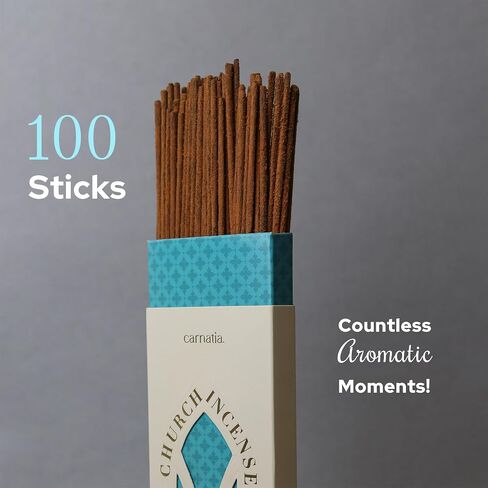 Frankincense & Myrrh Carnatia Church Incence Collection - Pack of 100 Handrolled Masala Sticks | Purifying, Long-Lasting Fragrance for Spiritual Cleansing & Meditation in Saudi Arabia
