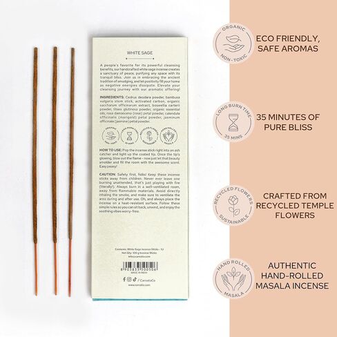 Frankincense & Myrrh Carnatia Church Incence Collection - Pack of 100 Handrolled Masala Sticks | Purifying, Long-Lasting Fragrance for Spiritual Cleansing & Meditation in Saudi Arabia