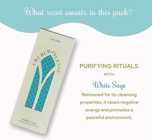 Frankincense & Myrrh Carnatia Church Incence Collection - Pack of 100 Handrolled Masala Sticks | Purifying, Long-Lasting Fragrance for Spiritual Cleansing & Meditation in Saudi Arabia