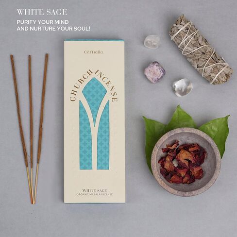 Frankincense & Myrrh Carnatia Church Incence Collection - Pack of 100 Handrolled Masala Sticks | Purifying, Long-Lasting Fragrance for Spiritual Cleansing & Meditation in Saudi Arabia