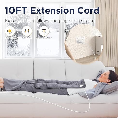 Heating Pad for Period Cramps, 6 Heating Levels Heating Pads for Back Pain Relief, Portable Menstrual Heated Pad for Neck and Shoulders, Auto Shut-Off with 4 Timer, Moist Heat Modes,12x24 Grey in Saudi Arabia