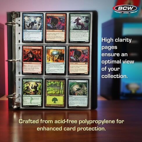 BCW Basics 9 Pocket Card Pages - 106 Count | Card Sleeves Binder Sheets for Trading and Sports Cards | Over 100 Card Pages | Page Protector Sheets for Standard Collectible Cards in Kuwait