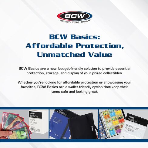 BCW Basics 9 Pocket Card Pages - 106 Count | Card Sleeves Binder Sheets for Trading and Sports Cards | Over 100 Card Pages | Page Protector Sheets for Standard Collectible Cards in Kuwait