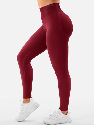QOQ Hidden Butt Scrunch Leggings High Waisted Workout Leggings for Women Seamless Butt Liftting Tummy Control Gym Yoga Pants in Saudi Arabia