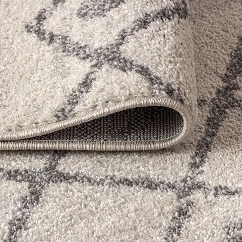 JONATHAN Y MOH208B-8 Aksil Moroccan Beni Souk Indoor Farmhouse Area-Rug Bohemian Minimalistic Geometric Easy-Cleaning Bedroom Kitchen Living Room Non Shedding, 8 ft x 10 ft, Cream/Gray in Saudi Arabia