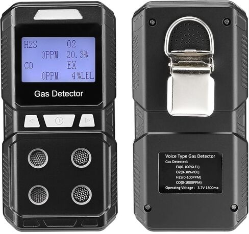 كاشف تسرب الغاز المحمول من Seesi، جهاز محمول للغاز الطبيعي يعمل بالبطارية عالية الحساسية، يحدد موقع الغاز القابل للاحتراق مثل غاز البترول المسال والغاز الطبيعي المسال وغاز الميثان والبيوتان (كاشف غاز 4 في 1) in Kuwait