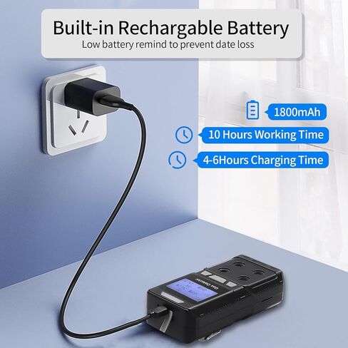 كاشف تسرب الغاز المحمول من Seesi، جهاز محمول للغاز الطبيعي يعمل بالبطارية عالية الحساسية، يحدد موقع الغاز القابل للاحتراق مثل غاز البترول المسال والغاز الطبيعي المسال وغاز الميثان والبيوتان (كاشف غاز 4 في 1) in Kuwait