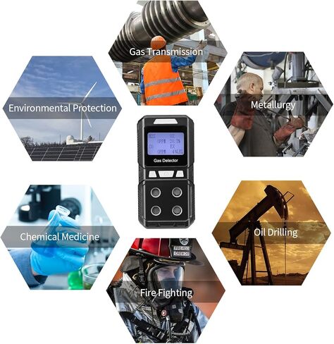 كاشف تسرب الغاز المحمول من Seesi، جهاز محمول للغاز الطبيعي يعمل بالبطارية عالية الحساسية، يحدد موقع الغاز القابل للاحتراق مثل غاز البترول المسال والغاز الطبيعي المسال وغاز الميثان والبيوتان (كاشف غاز 4 في 1) in Kuwait