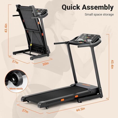 THERUN Incline Treadmill, 0-12% Auto Incline Treadmill for Running and Walking, 300 lbs Weight Capacity Folding Treadmill with Wide Belt,3.0HP,18" LED Screen, 2 Layers Shock-Absorbing in Saudi Arabia