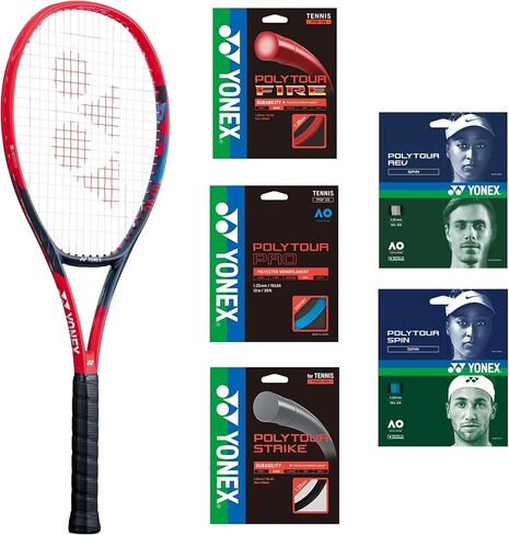 مضرب تنس Yonex VCore 98 Plus من الجيل السابع (قرمزي) - مربوط بخيط من اختيارك من 125 قياسًا in Kuwait