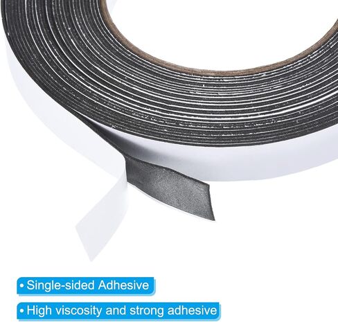 PATIKIL 32.8ft/10m Weather Stripping Door Seal Strip, 2 Roll EVA Foam Seal Tape Self Adhesive Strip 15mm Wide 1mm Thick for Door Window Insulation in Saudi Arabia