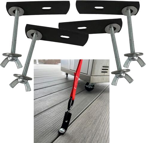 أدوات Keyfit مرساة سطح السفينة منخفضة المستوى، نقطة ربط سطح السفينة الخفيفة (4 عبوات) لفجوات سطح السفينة، لا توجد حاجة إلى أدوات، أقصى حمل 40 رطلاً in Kuwait