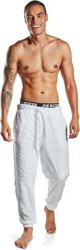 JOE BOXER Tonal Smiley Print Plush Pajama Pants, Mens Joggers PJ Pants, Mens Lounge Pants with Pockets, Mens Pajama Gifts in Kuwait