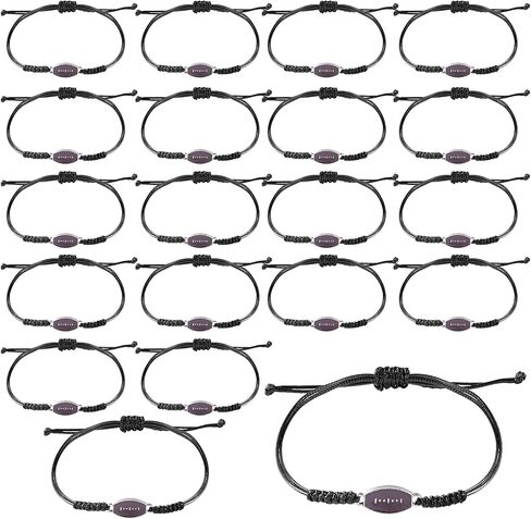 20pcs Adjustable Sport Bracelets, Sports Party Favors Bracelets Sports Charm Bracelets Inspirational Tennis Ball Basketball Football Baseball Bracelets for Sports Gifts in Saudi Arabia