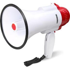 Megaphone Bullhorn With Siren & Music, Lightweight Mini Bull Horn With Loud Speaker & Volume Control - 800 Yard Voice Range Mega Phone - Cheering Gifts for Kids And Adults Ages 14 15 16+ Years Old