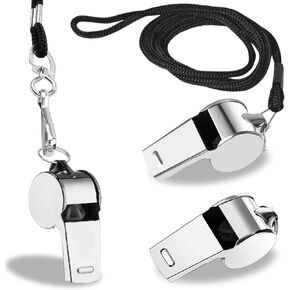 3 Pcs Whistle,Stainless Steel Sports Whistle with Lanyard for Directing Traffic Outdoor Adventure Sports Pet Training