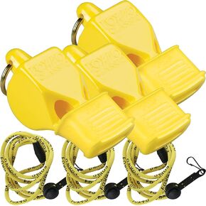 Fox 40 Classic CMG w/Breakaway Lanyard 3 Pack (Black) Pealess, 100dB, Coaching, Lifeguarding, Dog Training Whistle