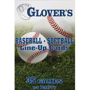 Glover's Scorebooks Baseball/Softball Line-Up Cards, Large (5.5X 8.5, 4 Part)