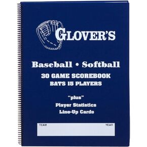 Glover's Scorebooks 9 to 15 Player Baseball/Softball Scorebook (30 Games)