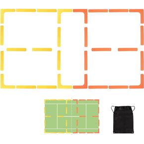 Hikeen Court Lines Marker Kit Anti-Slip and Wind-Resistant Throw Down Markers 28pcs, Pickleball Net Court for Outdoor Indoor Court