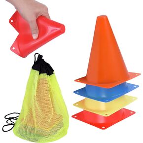 Athllete Cones for Sports Training, 7 Inches Tall & Visible, Durable and Easy to Handle Sports Cones, Ideal for All Kinds of Training Cones Activities and Field Practice Sport
