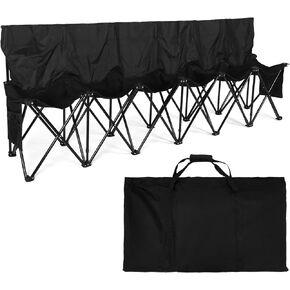 Folding Soccer Bench Chair Portable Team Sports Sideline Bench for Football Camp Travel Events Outdoor Seating with Storage Bag