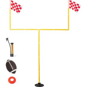 Football Field Goal Post Set-Youth Football Goal Post Set - Kicking Field Goals - Portable Football Goal Post with Football-Backyard Field Goal for Kids and Adults - 6 ft x 4 ft(2 ft-6 ft in Height)