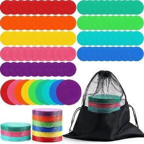 90 Pcs Poly Spot Markers 4.72 Inch Vinyl Poly Dots Non Slip Spot Marker for Gym Floor Marker Poly Spots for Gym Floor Soccer Basketball Speed Agility Training Classroom Org