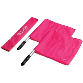 Tandem Sport Pink Linesman Flag Elite - Referee Flags with Comfortable Soft Grip Handles - Volleyball Referee Flags, Soccer Referee Flags - Set of 2 with Carrying Bag