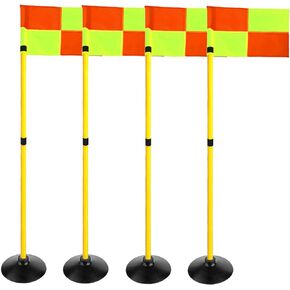 4.9FT Multifunction Football Agility Training Pole Field Warning Rod Corner Flag Pole with Base