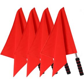 GANAZONO 4pcs volleyball gear referee flag bag traffic safety flag color hand flag sponge handle flag Handheld Flag volleyball outdoor football flags sports racing car Referee Supplies
