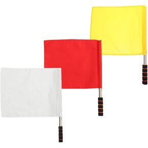 GANAZONO 2Pcs Referee Flag Stainless Steel Hand Flag Red Flag Sponge Handle Special Patrol Linesman Performance Official Flag for Sports Events Soccer Volleyball Football Track