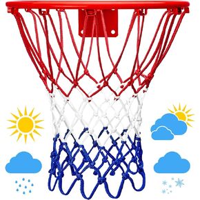LAO XUE 2022 Upgraded Thickening Heavy Duty Basketball Net, Rainproof Sunscreen for All-Weather 21inches (6.88 Ounce) Standard Thick Nets,12 Loops for Indoor and Outdoor Replacement Net