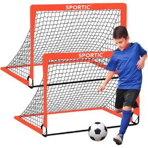 2 Pack 4' x 3' Soccer Goal Net Set, Pop Up Kids Practice Soccer Goals for Indoor and Outdoor.Portable Soccer Net with Carrying Bag & Ground Pegs, Perfect for Backyard, Field, Court