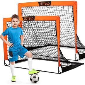 EliteGo Portable Soccer Goal, Pop Up Soccer Goal Net for Backyard, Set of 2