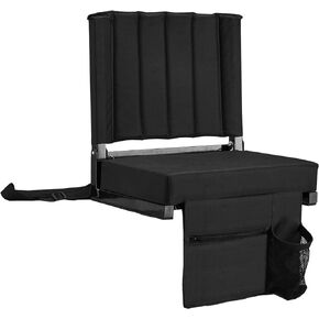 Stadium Seat for Bleachers with Back Support Bleacher Seat Thick Cushion, Cup Holder, Carry Handle and Shoulder Strap for Outdoor Sports Events, Picnics, Beaches