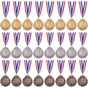 24 Pieces Gold Silver Bronze Award Medals-Winner Medals Gold Silver Bronze Prizes for Competitions, Party,Olympic Style, 2 Inches
